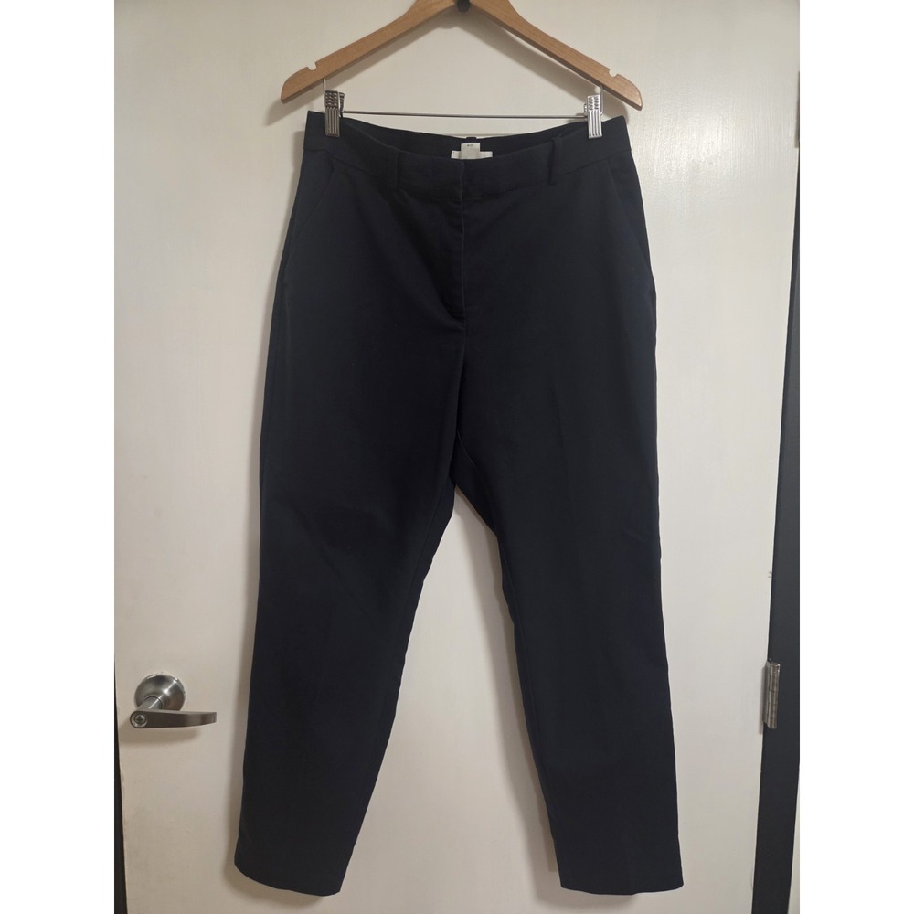 H&M Women's Navy Blue Slim Ankle Dress Pants Size 14 Stretch Career Office Work